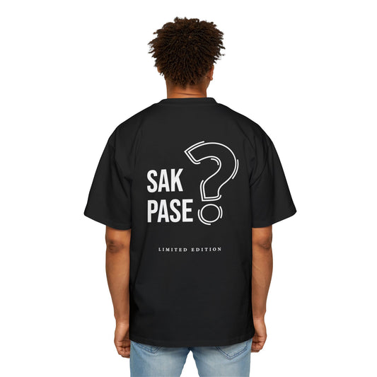Heavy Oversized Tee with 'SAK PASE?' Design with a Limited Edition