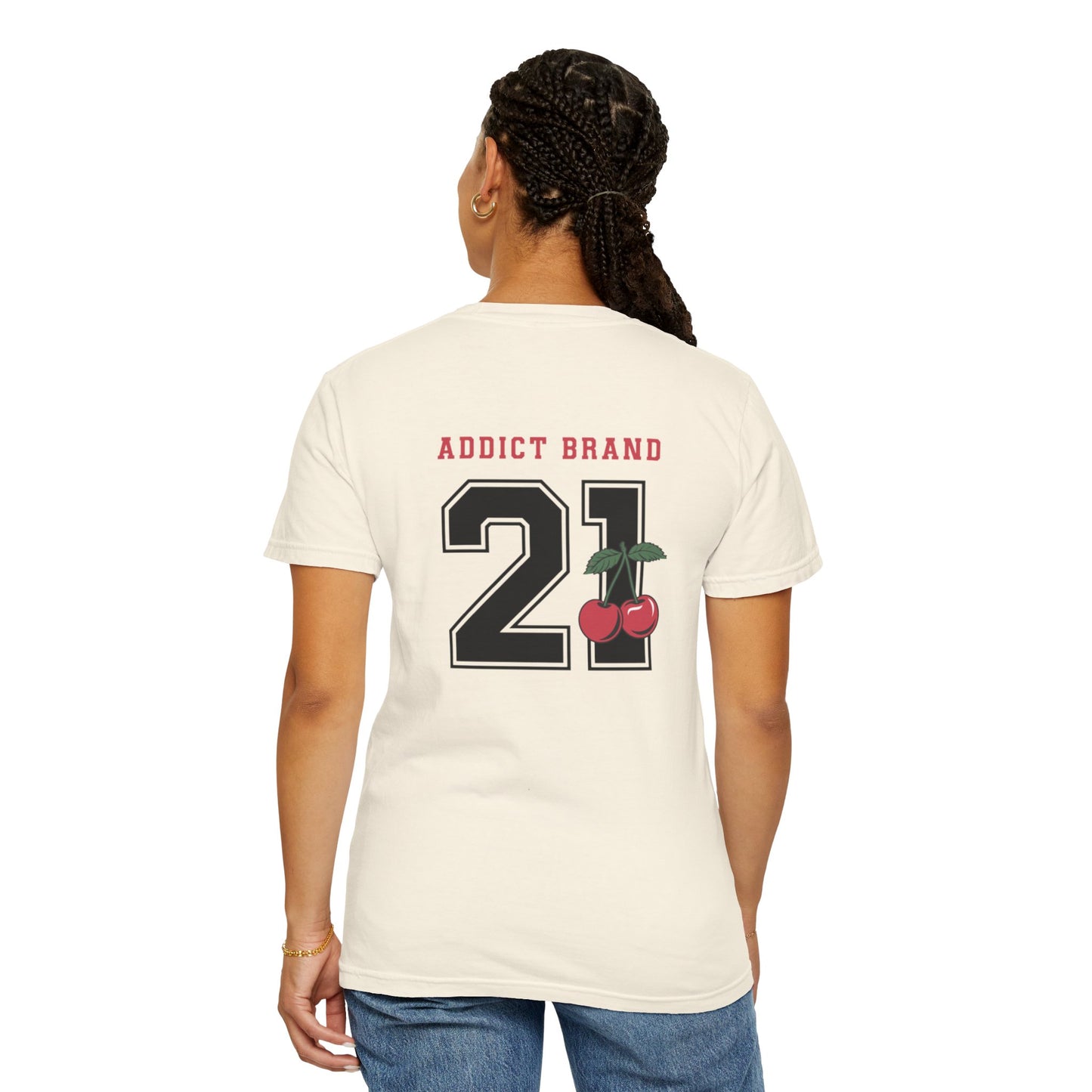 Addict Brand 21, Unisex Cherry Graphic Tee.