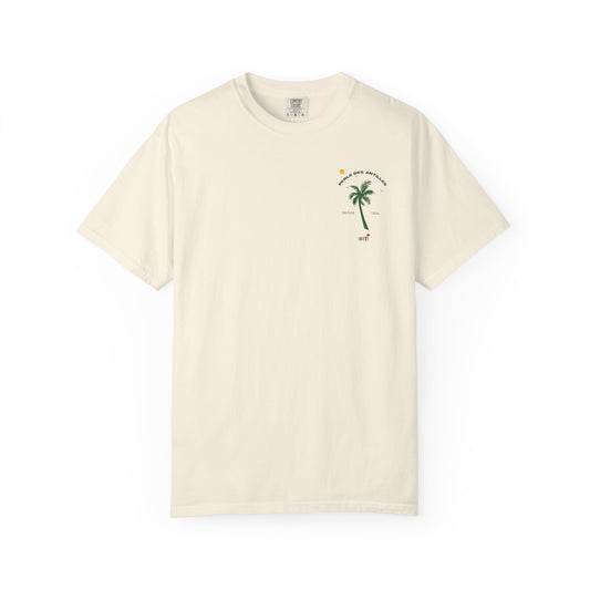 T-shirt with Tropical Palm Design.